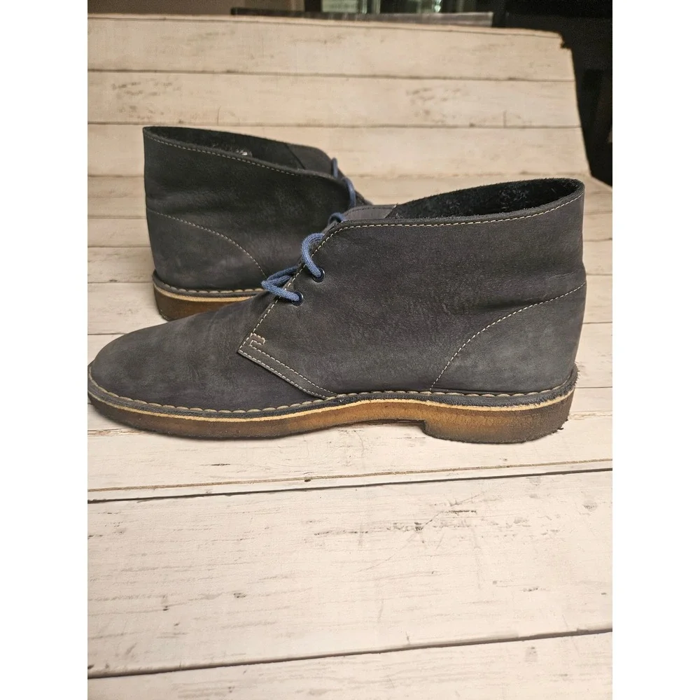 Clarks Originals Mens Desert Boots Navy Blue Suede Chukka Crepe Sole 11 M 63687